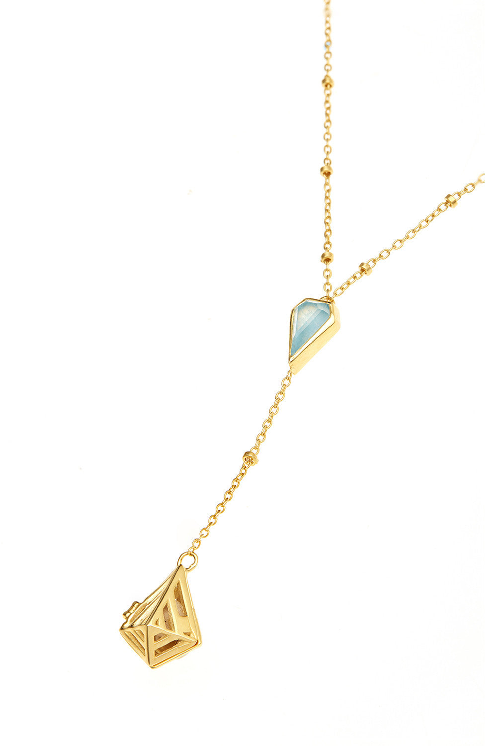 Geo-Gem Fragrance Necklace - Gold LISA HOFFMAN Geo-Gem Fragrance Necklace - Gold LISA HOFFMAN