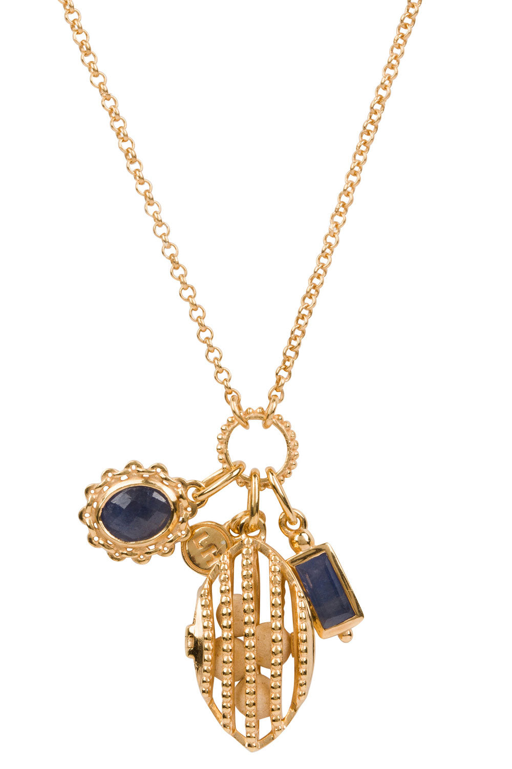 Crest Charm Necklace - Gold