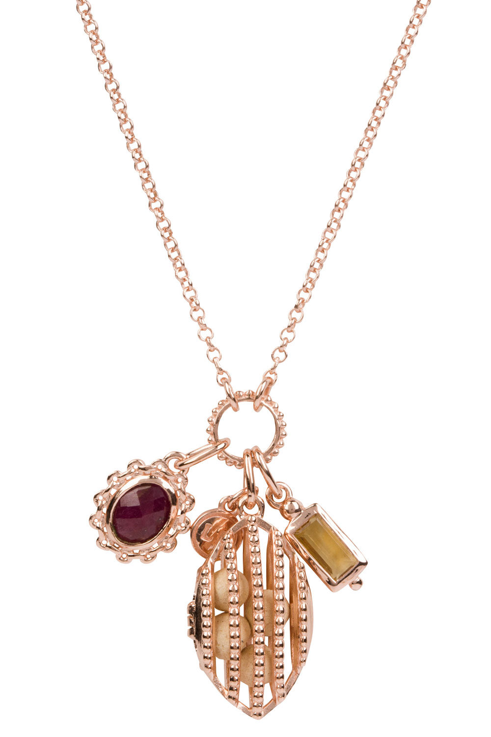 Lisa hoffman rose gold fragrance necklace set Clearance
